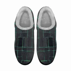 Men Black Green Cotton Slippers