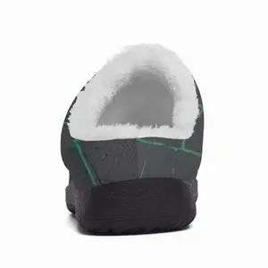 Men Black Green Cotton Slippers