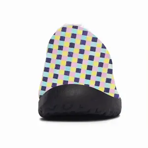 Men Pink-Purple-Yellow-Green Cotton Slippers