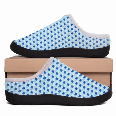 Men Light Blue-Dark Blue Cotton Slippers