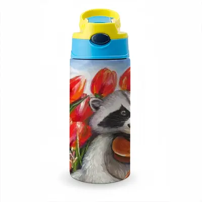 Raccoon Celebrating Spring Children's Water Cup