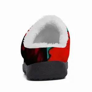 Men Red Tulips Cotton Slippers