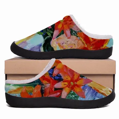 Men Summer Flowers Lilies Cotton Slippers