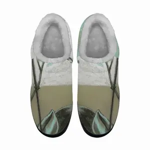 Men White Orchid Cotton Slippers