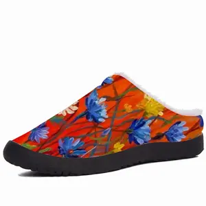 Men Cornflowers In The Meadow 20X16 Hand Painted Cotton Slippers