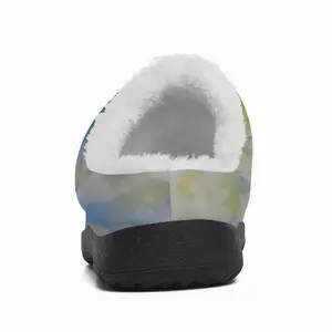 Men White Tulips And Spring Sky Cotton Slippers