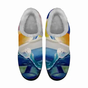 Men Sailboat Breaking The Wave Cotton Slippers