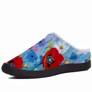 Men Three Poppies Cotton Slippers