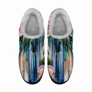 Men Roses And Rain Cotton Slippers