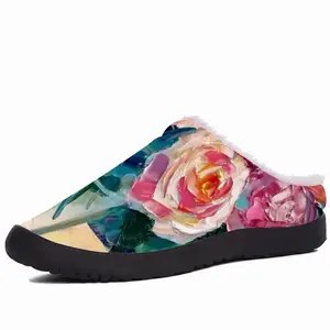 Men Roses On Garden Table Cotton Slippers