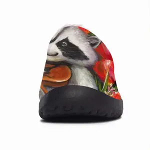 Men Raccoon Celebrating Spring Cotton Slippers