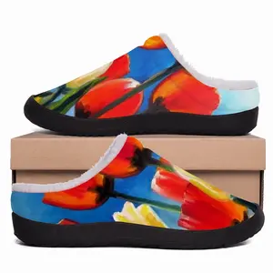 Men Wild Tulips On Spring Sky Cotton Slippers