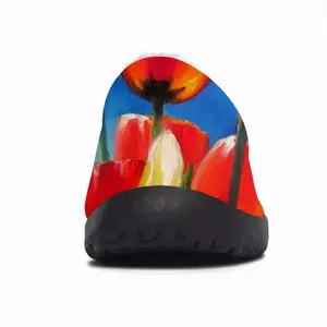 Men Wild Tulips On Spring Sky Cotton Slippers