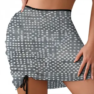 White On Dark Grey Beach Skirt