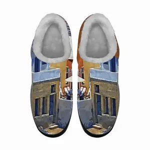 Men Santorini Houses In Oia Cotton Slippers