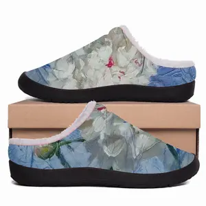 Men ”White Peony” Cotton Slippers