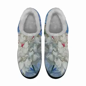 Men ”White Peony” Cotton Slippers