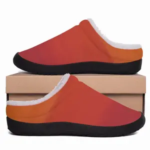 Men Orange On Red Cotton Slippers