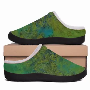 Men Lime Abstract Cotton Slippers