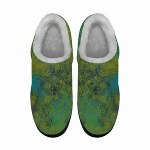 Men Lime Abstract Cotton Slippers