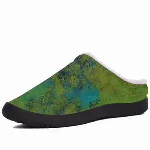 Men Lime Abstract Cotton Slippers