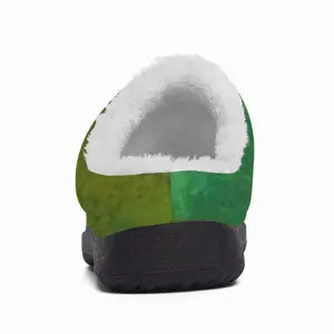 Men Lime Abstract Cotton Slippers