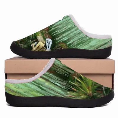 Men Adam Is Waiting For His Eva 2Prints Gift Nude Fast Food Interior Decor Design Nature Paradises Cotton Slippers