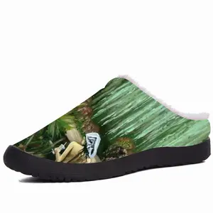 Men Adam Is Waiting For His Eva 2Prints Gift Nude Fast Food Interior Decor Design Nature Paradises Cotton Slippers