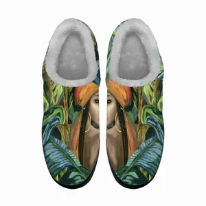 Men Tropical Lips Cotton Slippers