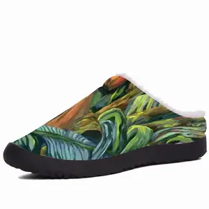 Men Tropical Lips Cotton Slippers