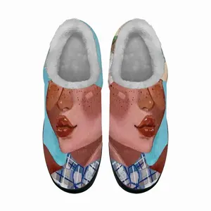 Men White Hair Girl Cotton Slippers