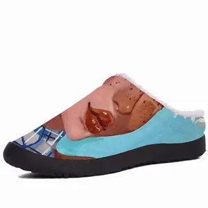 Men White Hair Girl Cotton Slippers