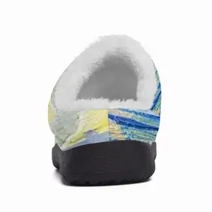 Men Mixed Media White Cotton Slippers