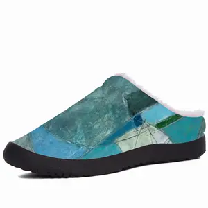 Men Turquoise Green And Blue Cotton Slippers