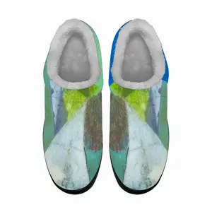 Men Green And Blue With Black And White Cotton Slippers