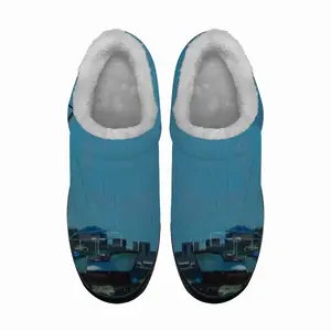 Men Waiting For A Walk On The Sea Cotton Slippers