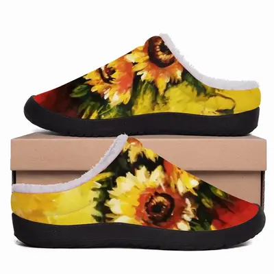 Men Golden Sun Flower Cotton Slippers