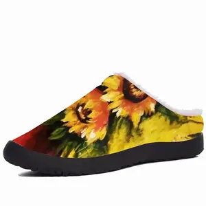 Men Golden Sun Flower Cotton Slippers