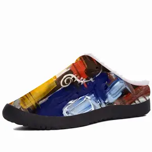 Men Red Abstractions Cotton Slippers