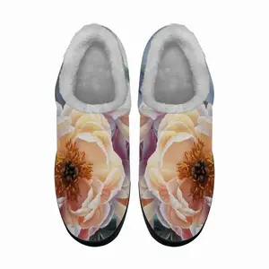 Men Beauty Of Peonies Cotton Slippers