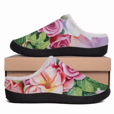 Men Roses In The Garden Cotton Slippers