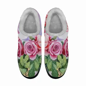 Men Roses In The Garden Cotton Slippers