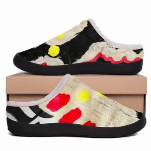 Men Black Yellow Red Abstract Cotton Slippers