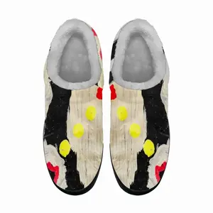 Men Black Yellow Red Abstract Cotton Slippers