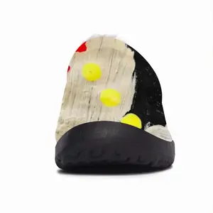 Men Black Yellow Red Abstract Cotton Slippers