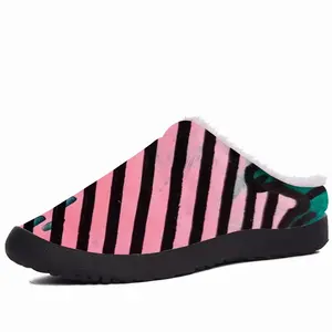 Men Pink Green Black Abstract Cotton Slippers