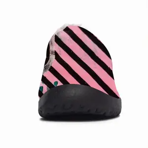 Men Pink Green Black Abstract Cotton Slippers