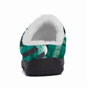 Men Pink Green Black Abstract Cotton Slippers