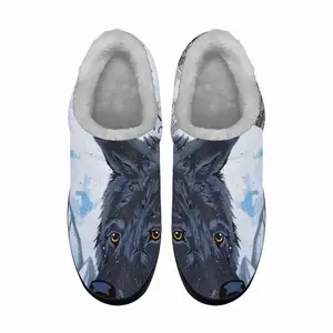 Men Wolf - Animals Wild Collage Design Decor Ideas Interior Cotton Slippers