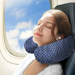 Holes Purple Blue U-Shaped Neck Pillow